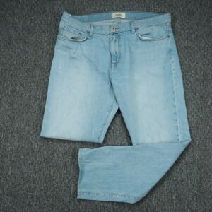 Baldwin Jeans Mens 36x30 Blue Henley Slim Straight Light Wash Kansas City #330